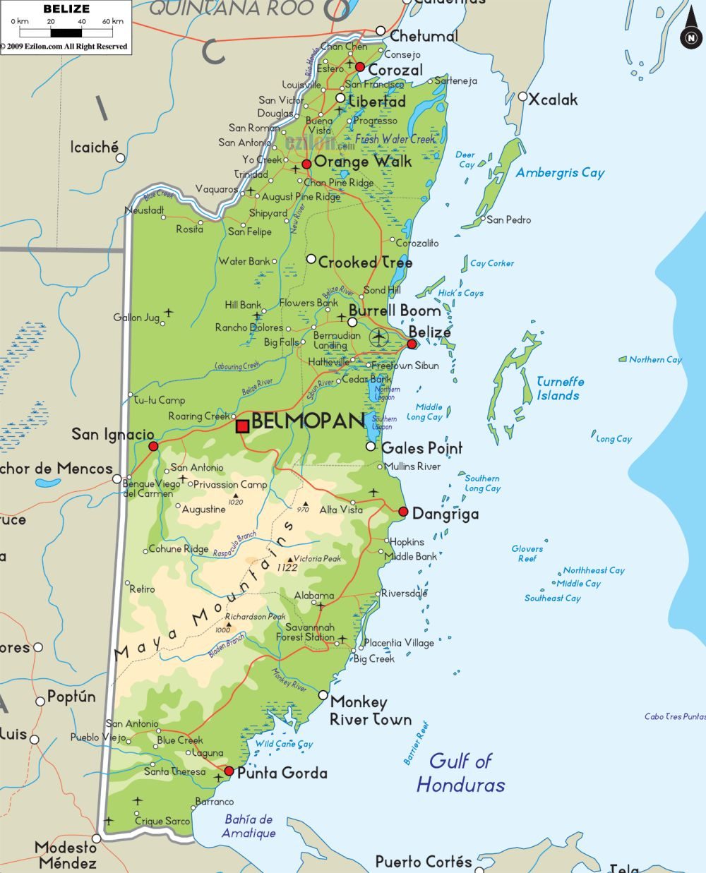 [Update] Bản đồ hành chính đất nước Belize (Belize Map) phóng to năm 2022 25