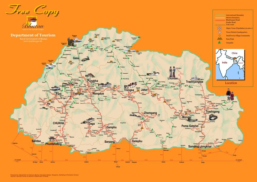 [Update] Bản đồ hành chính đất nước Bhutan (Bhutan Map) phóng to năm 2022 24