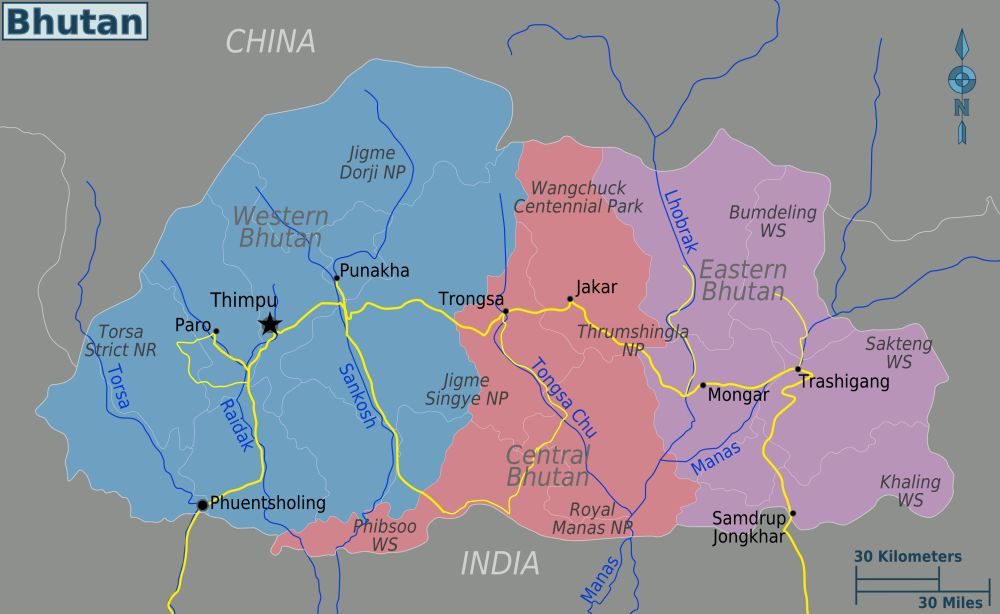 [Update] Bản đồ hành chính đất nước Bhutan (Bhutan Map) phóng to năm 2022 21