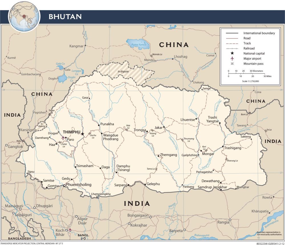 [Update] Bản đồ hành chính đất nước Bhutan (Bhutan Map) phóng to năm 2022 26