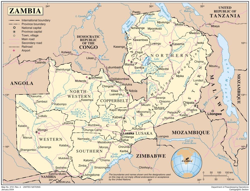 [Update] Bản đồ hành chính đất nước Zambia (Zambia Map) phóng to năm 2022 22