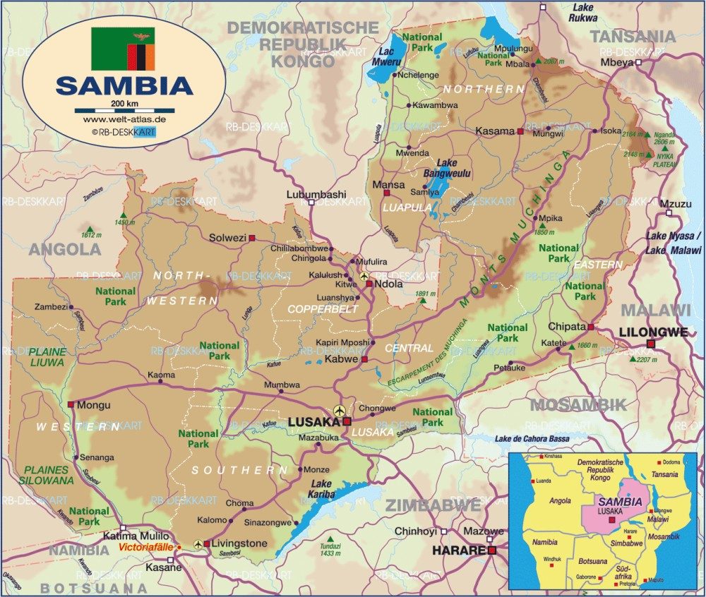 [Update] Bản đồ hành chính đất nước Zambia (Zambia Map) phóng to năm 2022 23