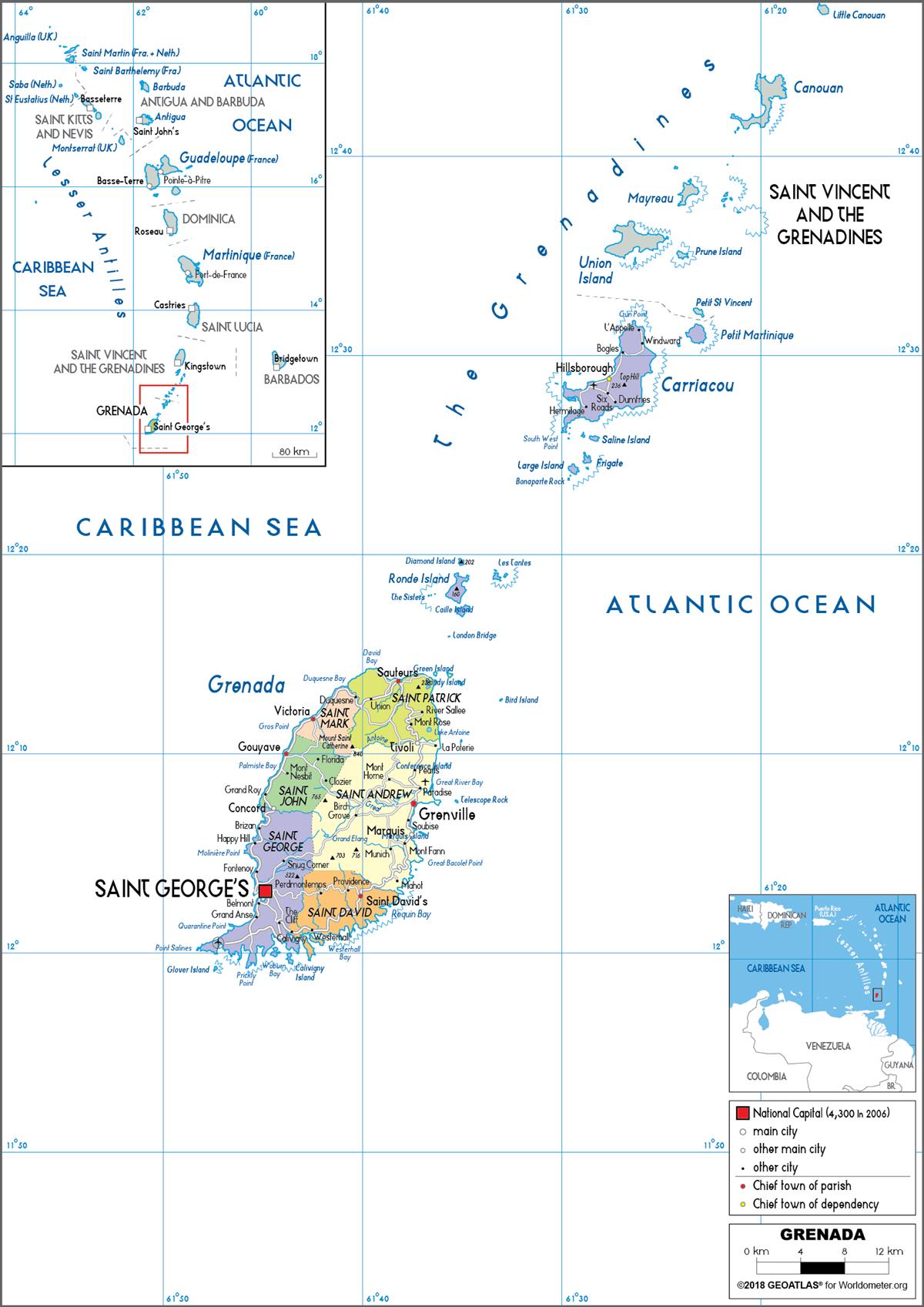 [Update] Bản đồ hành chính đất nước Grenada (Grenada Map) phóng to năm 2022 18
