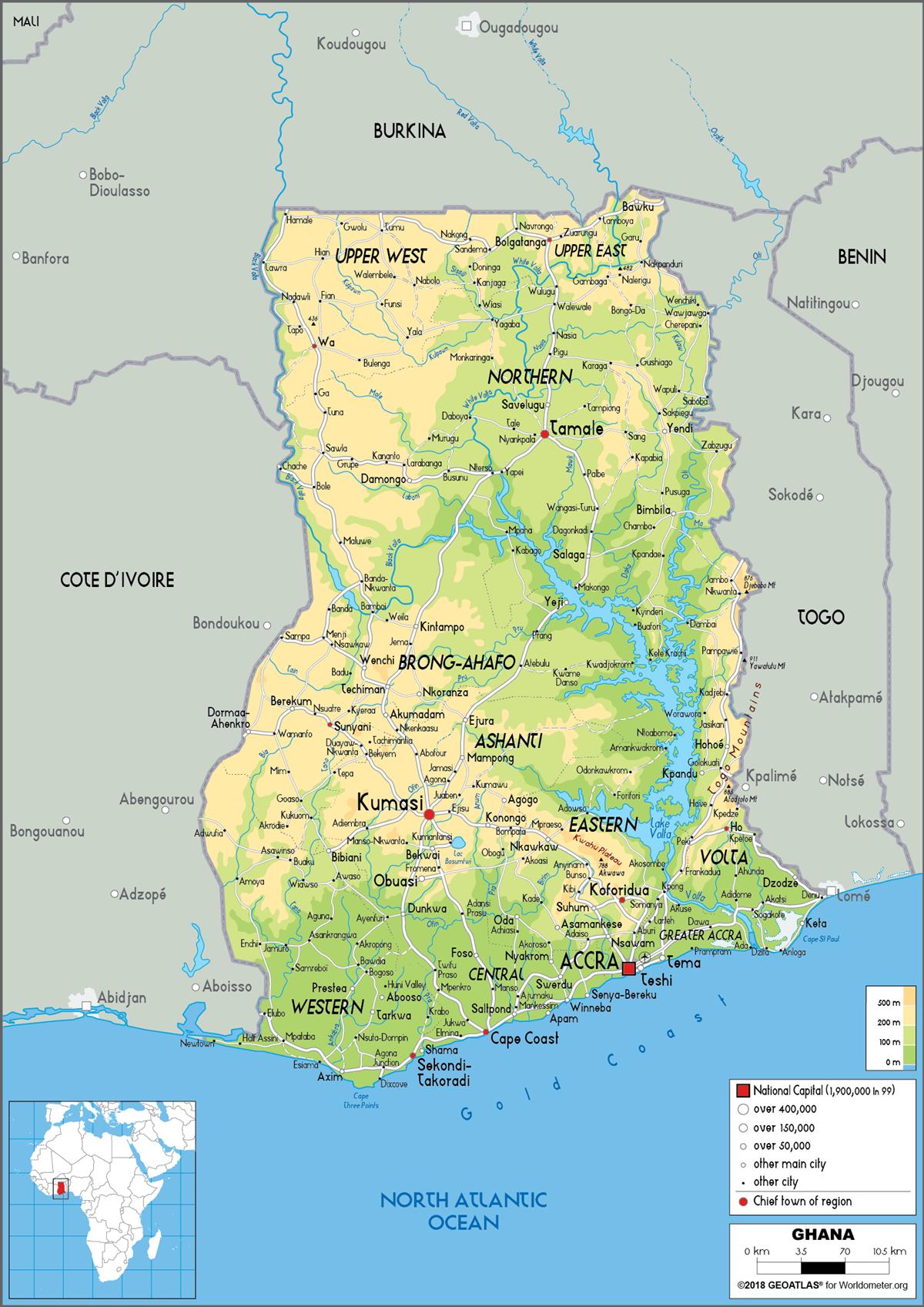 [Update] Bản đồ hành chính đất nước Ghana (Ghana Map) phóng to năm 2022 25