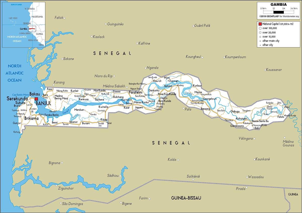 [Update] Bản đồ hành chính đất nước Gambia (Gambia Map) phóng to năm 2022 15