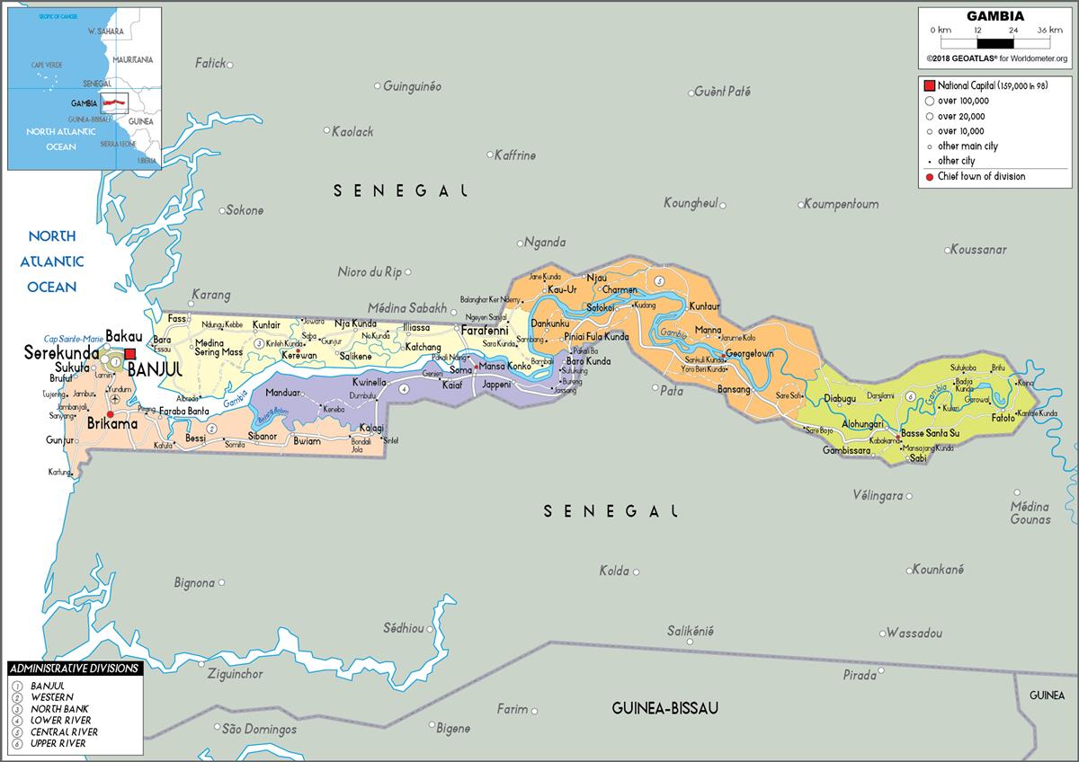 [Update] Bản đồ hành chính đất nước Gambia (Gambia Map) phóng to năm 2022 14