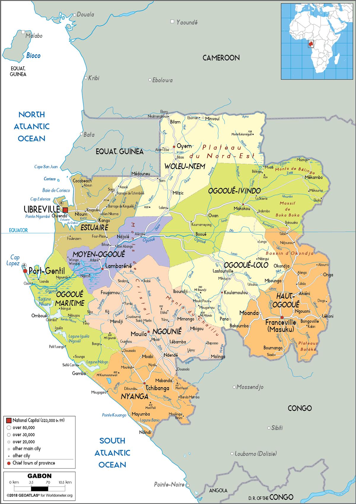[Update] Bản đồ hành chính đất nước Gabon (Gabon Map) phóng to năm 2022 15
