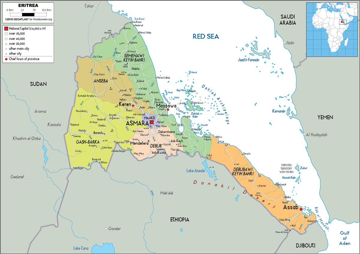 [Update] Bản đồ hành chính đất nước Eritrea (Eritrea Map) phóng to năm 2022 21
