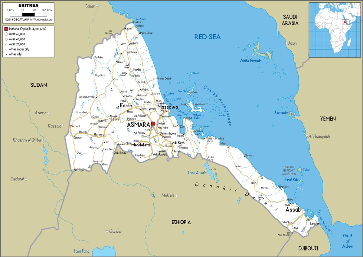 [Update] Bản đồ hành chính đất nước Eritrea (Eritrea Map) phóng to năm 2022 22