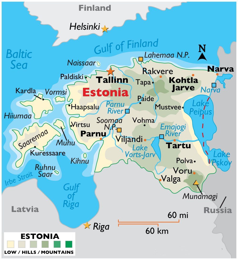 [Update] Bản đồ hành chính đất nước Estonia (Estonia Map) phóng to năm 2022 23