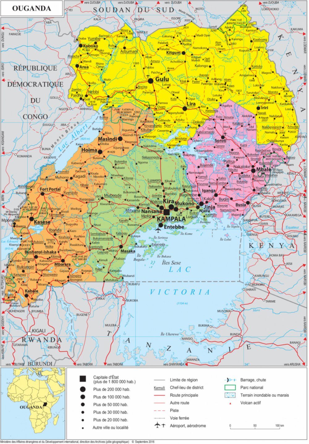 [Update] Bản đồ hành chính đất nước Uganda (Uganda Map) phóng to năm 2022 23