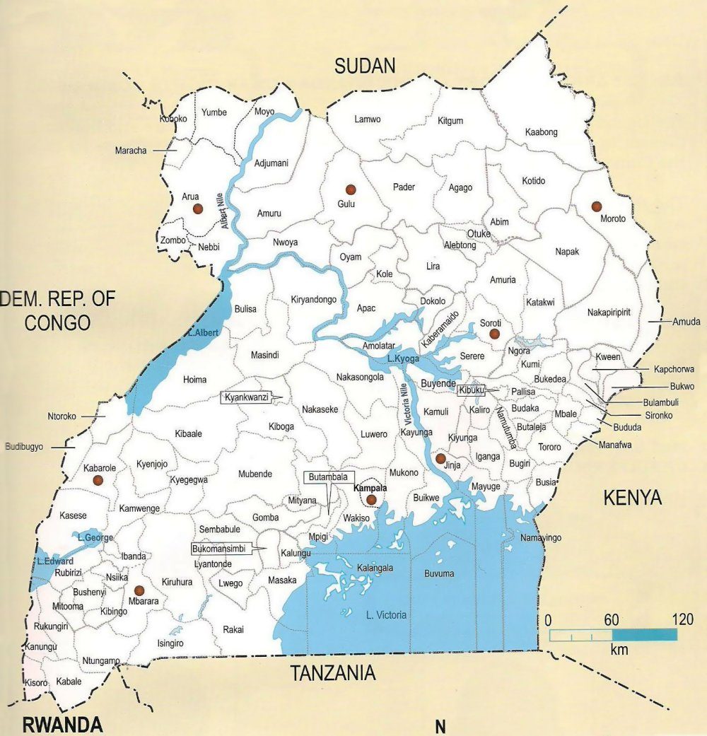[Update] Bản đồ hành chính đất nước Uganda (Uganda Map) phóng to năm 2022 24