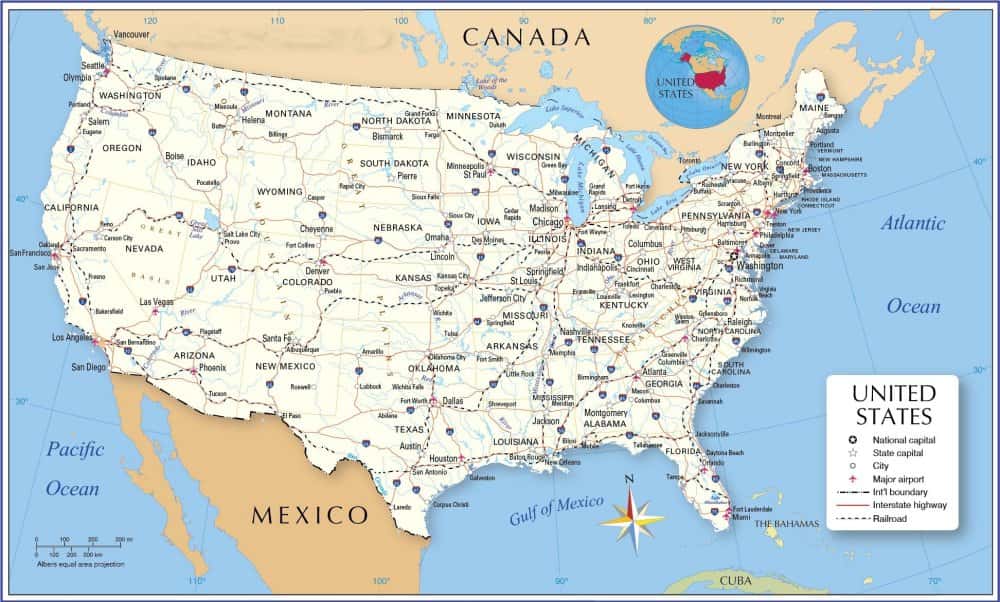 [Update] Bản đồ đất nước Mỹ (Hoa Kỳ) khổ lớn mới nhất năm 2022 31