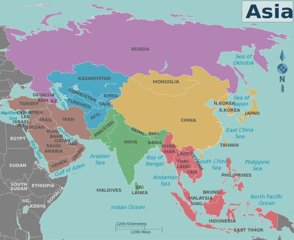 [Update] Bản đồ các nước Châu Á khổ lớn phóng to năm 2022 25