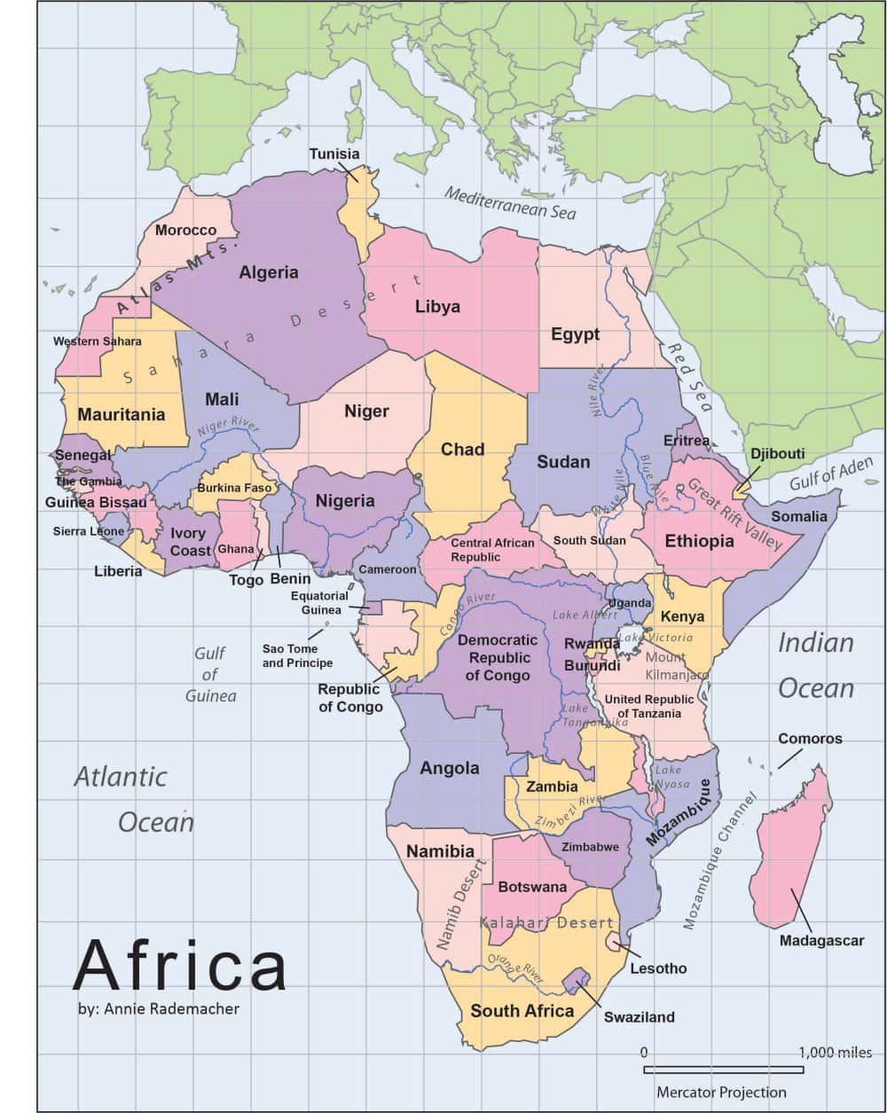 [Update] Bản đồ các nước Châu Phi (Africa Map) phóng to năm 2022 23
