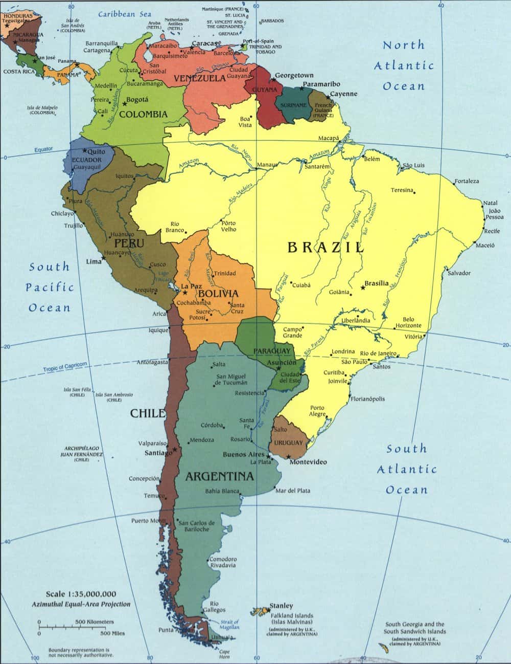 Bản đồ châu Nam Mỹ (Nam Mĩ) mới nhất năm [hienthinam] 31