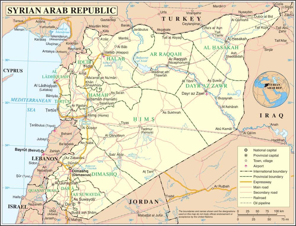 [Update] Bản đồ hành chính đất nước Ả Rập Syria (Syria Map) phóng to năm 2022 25