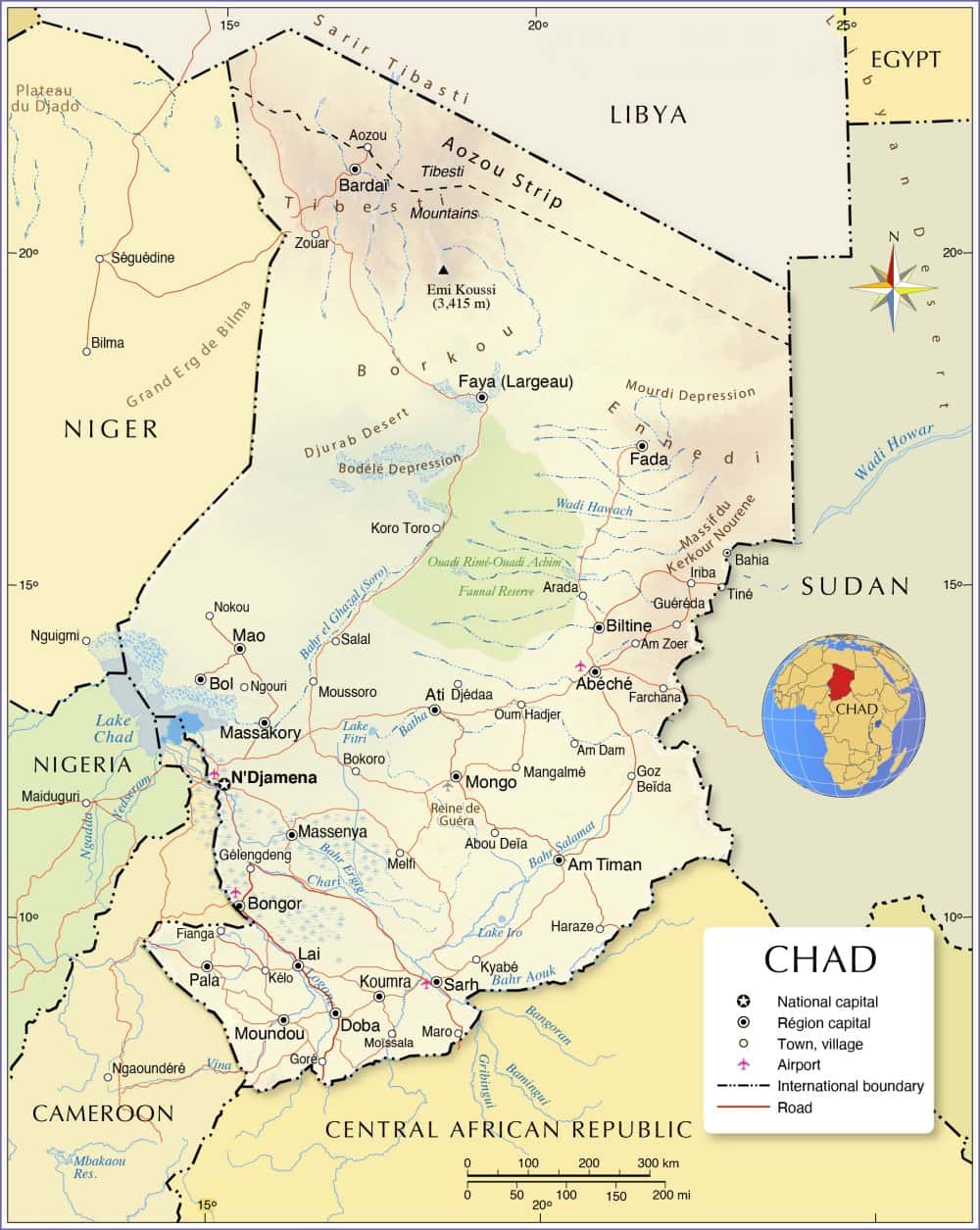 [Update] Bản đồ hành chính đất nước Chad (Chad Map) phóng to năm 2022 22