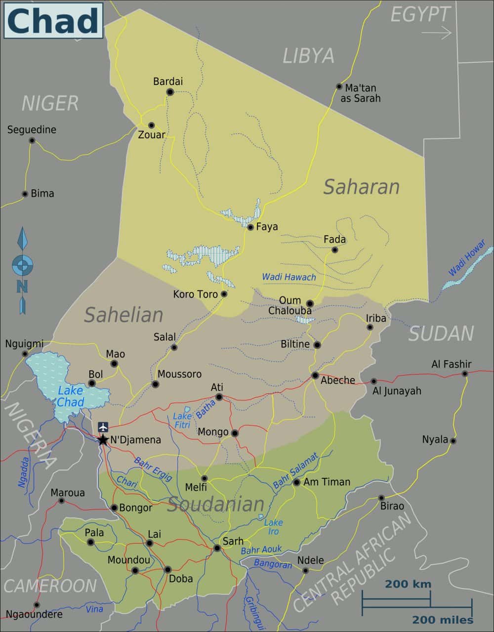 [Update] Bản đồ hành chính đất nước Chad (Chad Map) phóng to năm 2022 19