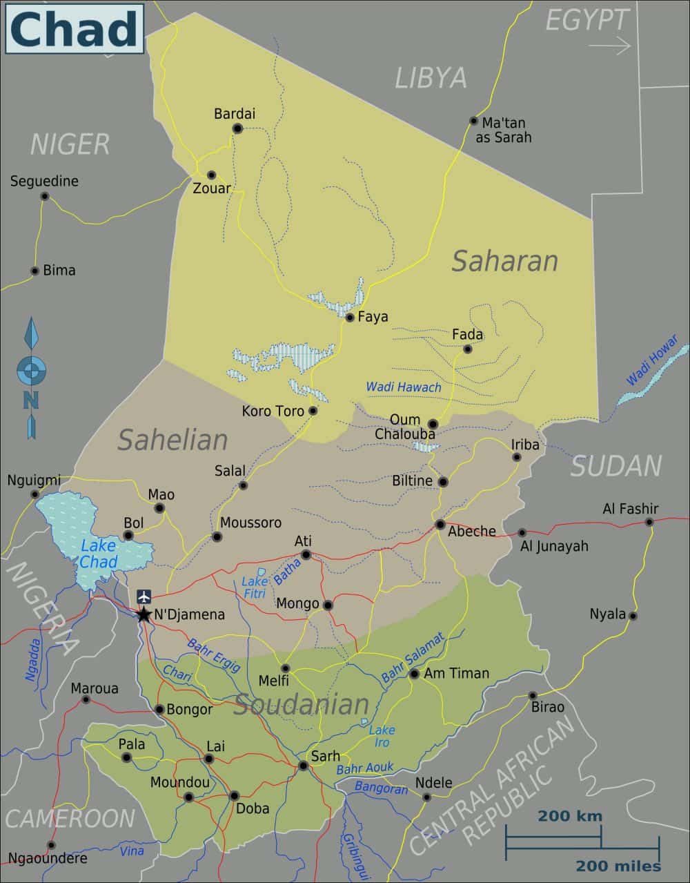 [Update] Bản đồ hành chính đất nước Chad (Chad Map) phóng to năm 2022 18