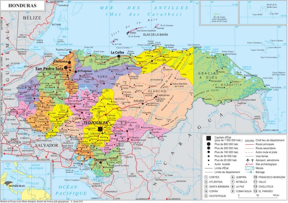 [Update] Bản đồ hành chính đất nước Honduras (Honduras Map) phóng to năm 2022 25