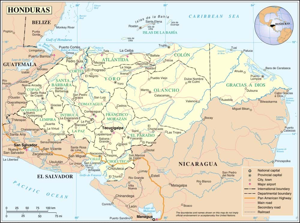 [Update] Bản đồ hành chính đất nước Honduras (Honduras Map) phóng to năm 2022 26