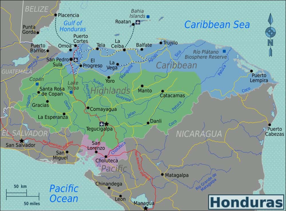 [Update] Bản đồ hành chính đất nước Honduras (Honduras Map) phóng to năm 2022 24