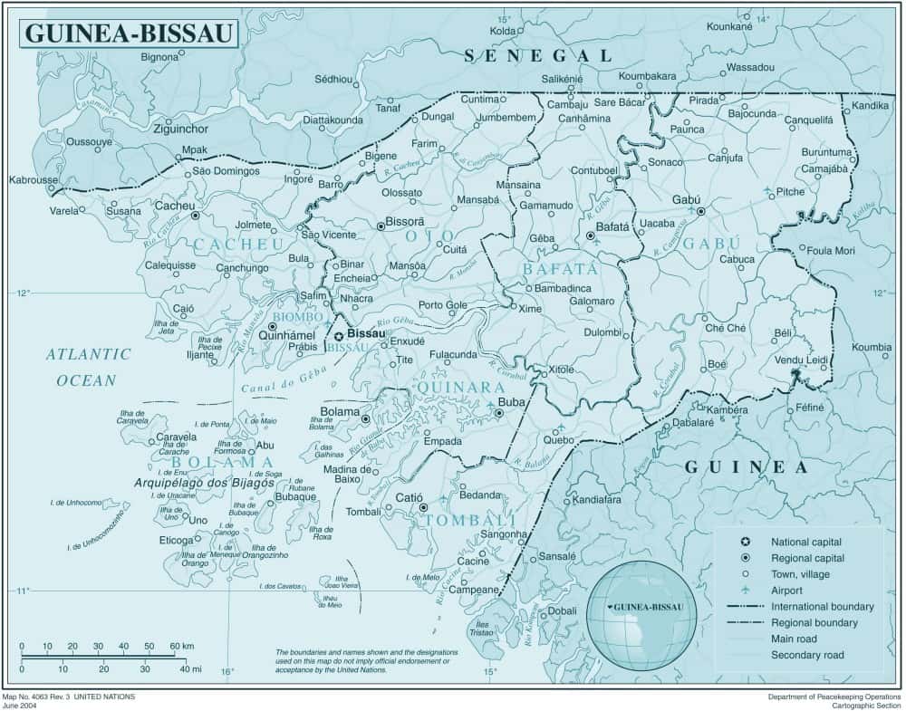 [Update] Bản đồ đất nước Guiné-Bissau (Guinea-Bissau Map) phóng to năm 2022 23