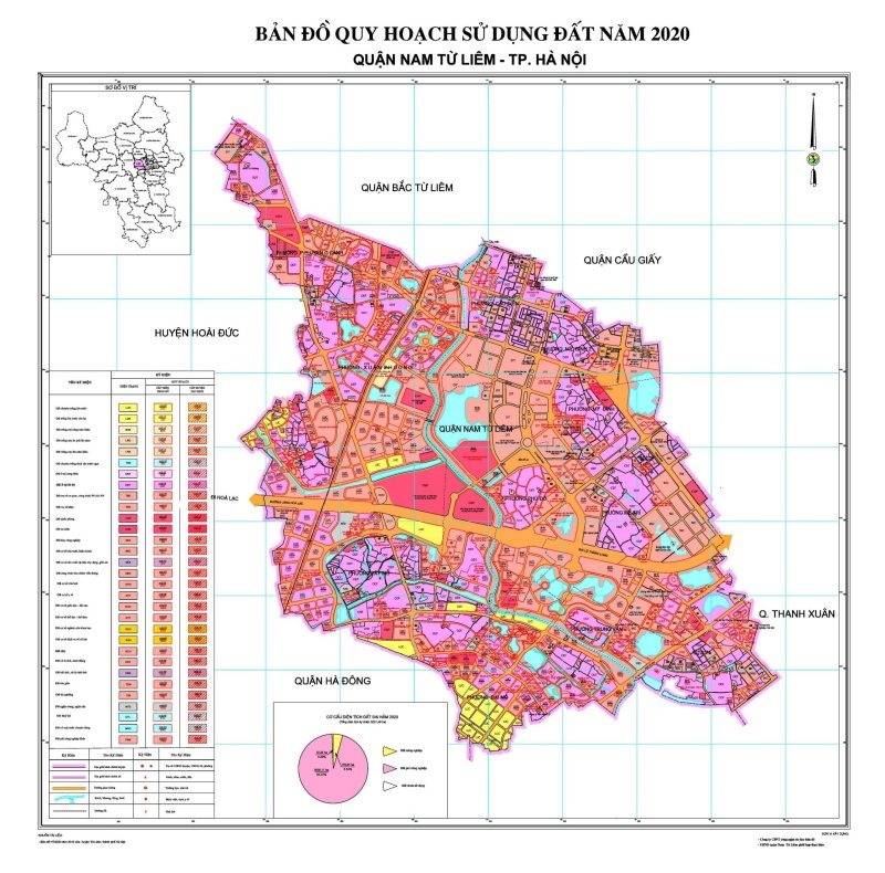 Bản đồ quy hoạch sử dụng đất tại Quận Nam Từ Liêm 