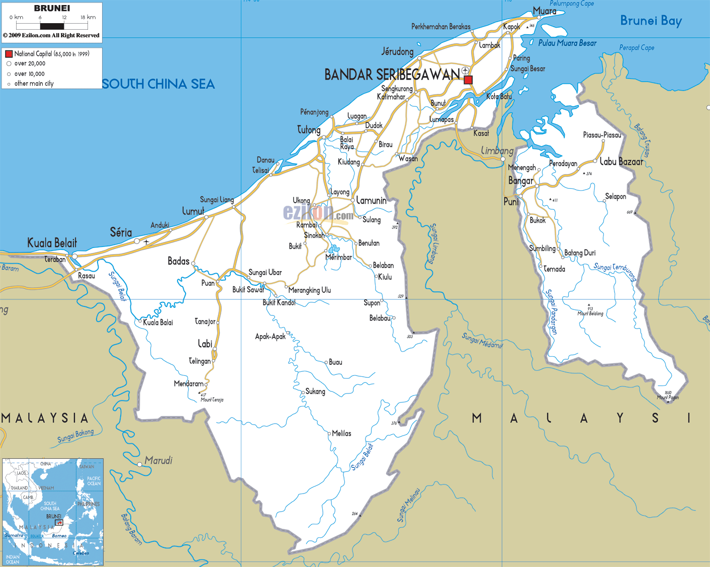 [Update] Bản đồ đất nước Brunei (Brunei Map) phóng to năm 2022 13