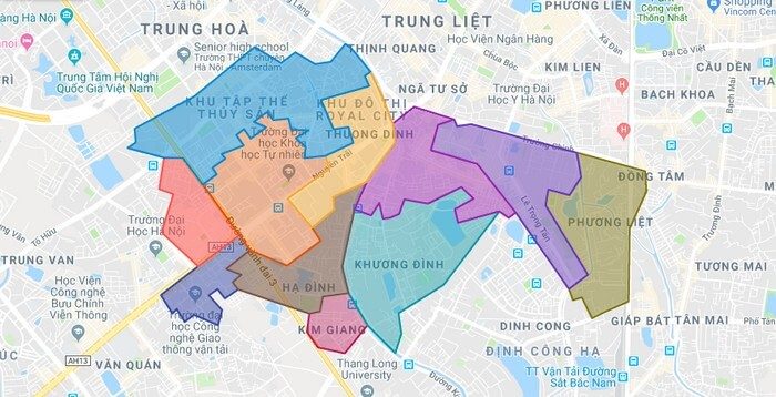 [Update] Bản đồ Hành chính Quận Thanh Xuân khổ lớn năm [hienthinam] 2