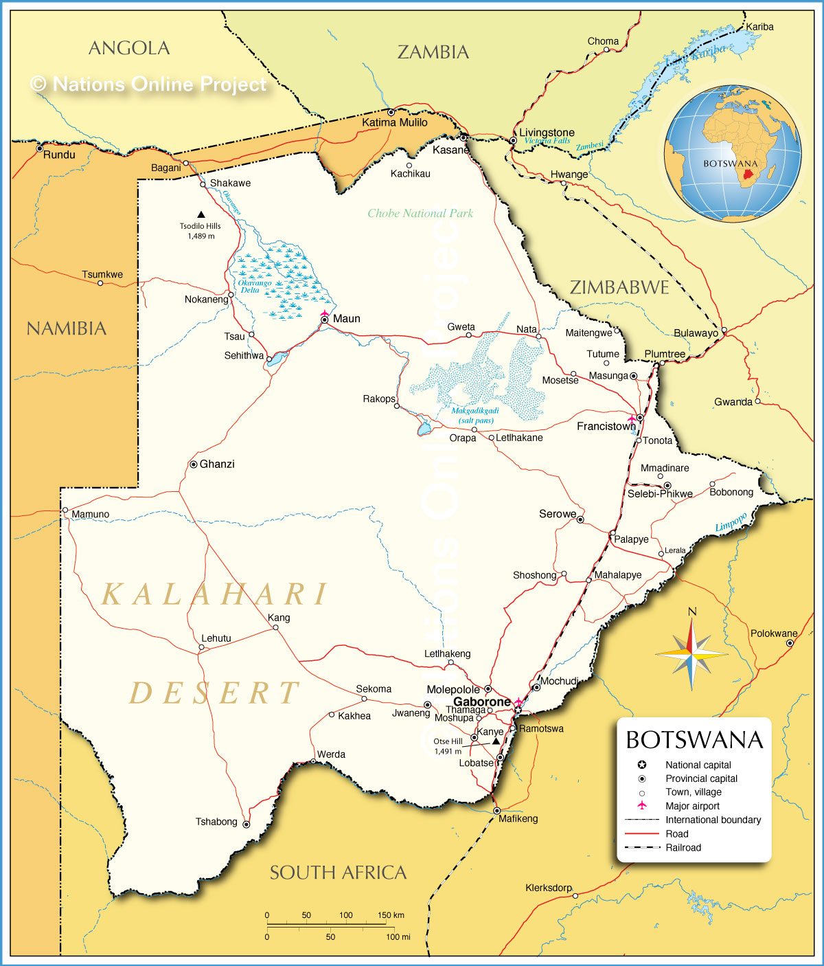 [Update] Bản đồ hành chính đất nước Botswana (Botswana Map) phóng to năm 2022 16