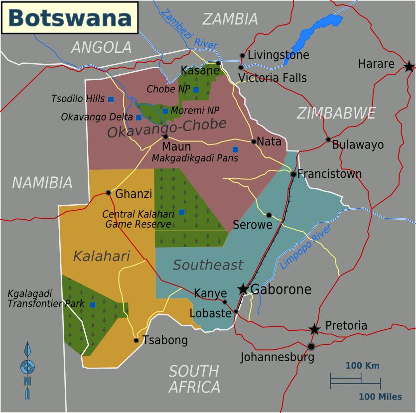 [Update] Bản đồ hành chính đất nước Botswana (Botswana Map) phóng to năm 2022 17