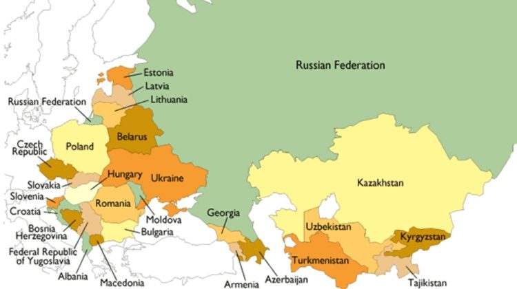 Bản đồ các nước giáp với nước Nga