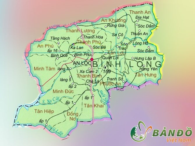 Bản đồ hành chính thị xã Bình Long