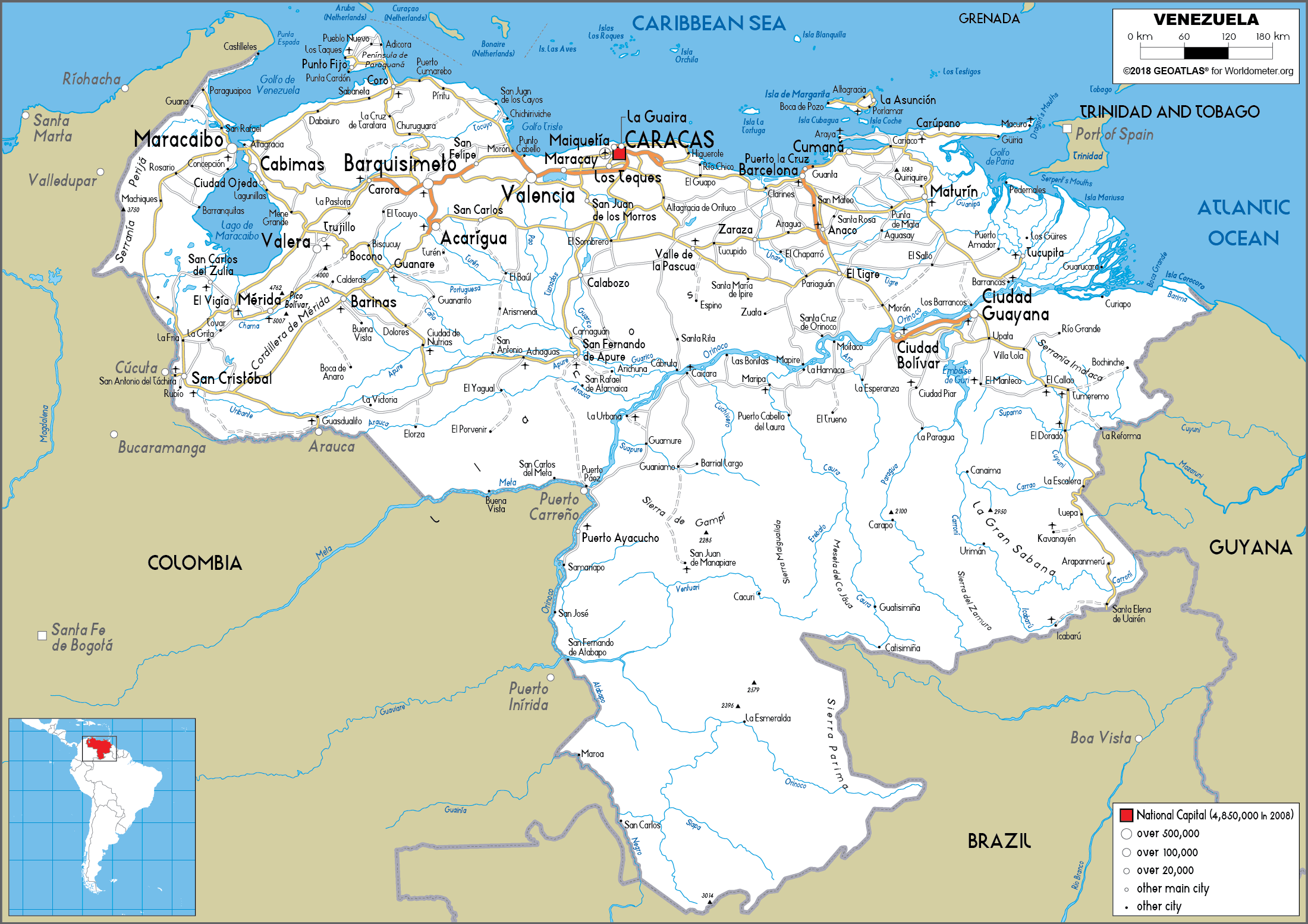 [Update] Bản đồ hành chính đất nước Venezuela (Venezuela Map) phóng to năm 2022 25