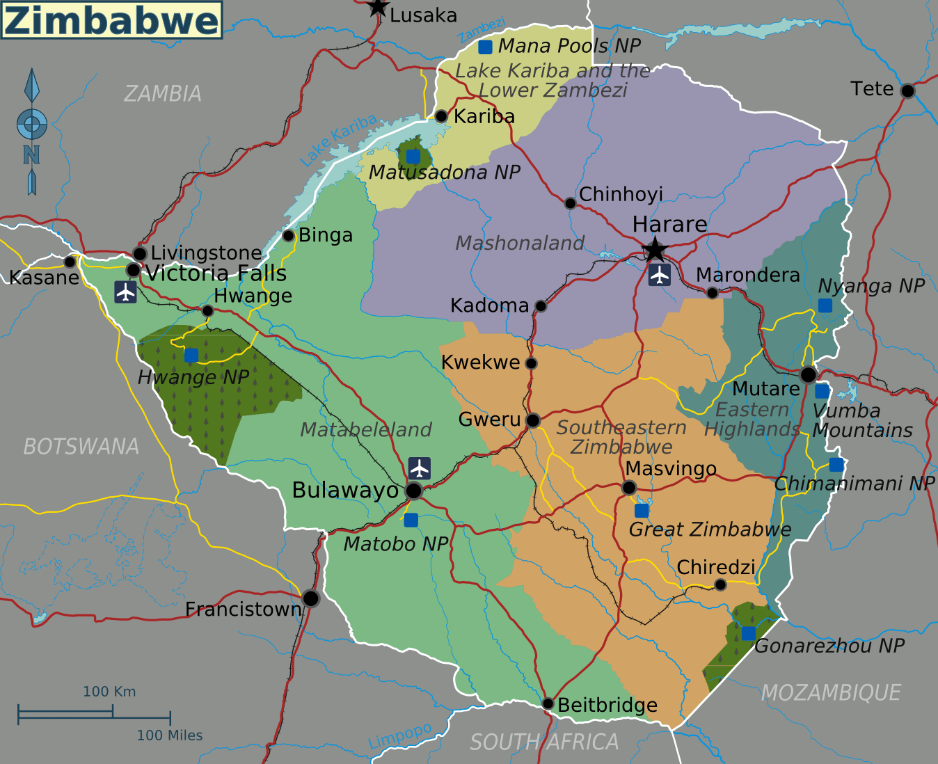 [Update] Bản đồ hành chính đất nước Zimbabwe (Zimbabwe Map) phóng to năm 2022 11