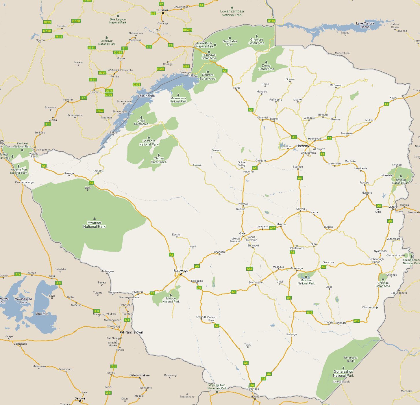 [Update] Bản đồ hành chính đất nước Zimbabwe (Zimbabwe Map) phóng to năm 2022 12