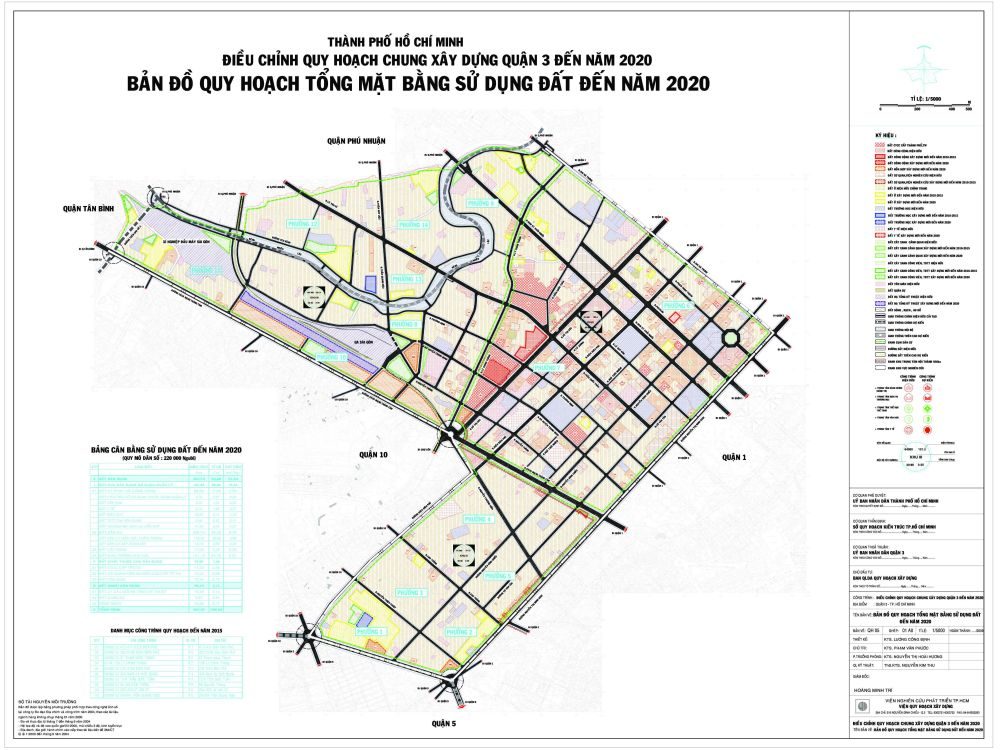 Bản đồ quy hoạch sử dụng đất Quận 3 đến năm 2020