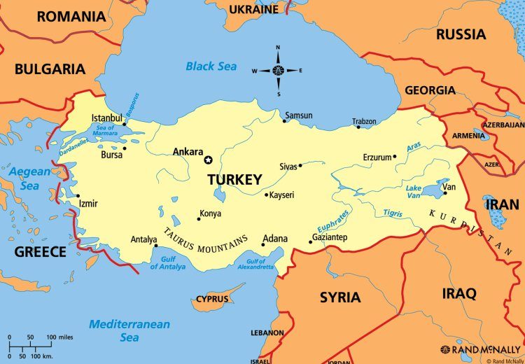 Bản đồ đất nước Thổ Nhĩ Kỳ khổ lớn phóng to năm 2022