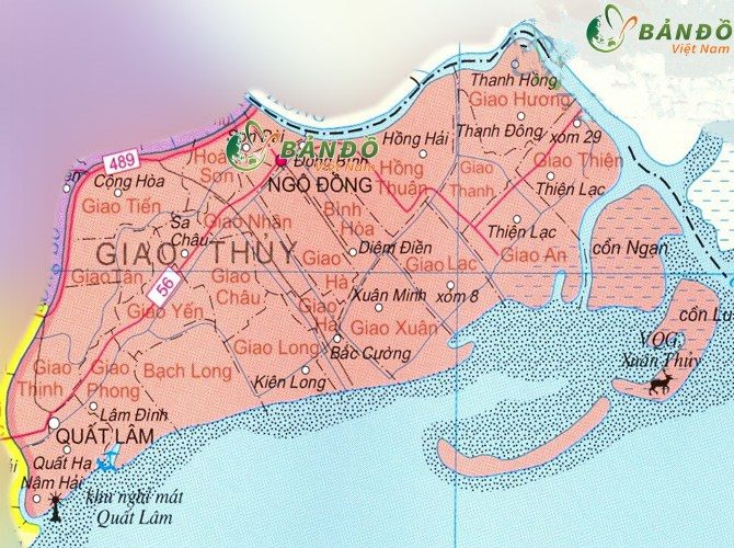 [Update] Bản đồ hành chính tỉnh Nam Định khổ lớn 9