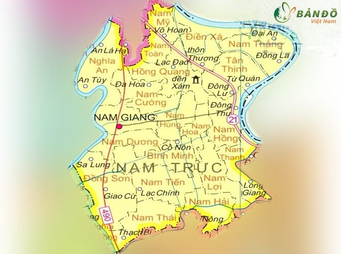 [Update] Bản đồ hành chính tỉnh Nam Định khổ lớn 11