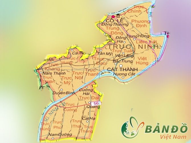 [Update] Bản đồ hành chính tỉnh Nam Định khổ lớn 12