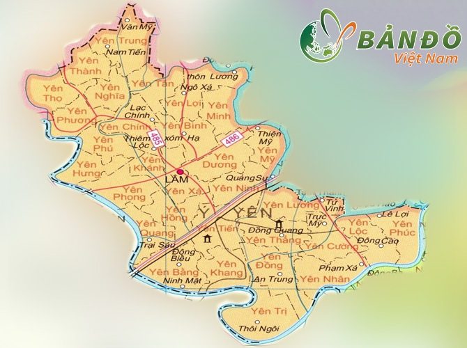 [Update] Bản đồ hành chính tỉnh Nam Định khổ lớn 14