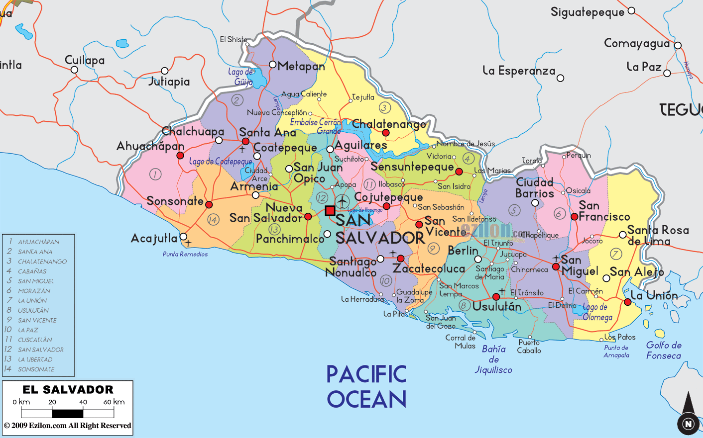 [Update] Bản đồ hành chính đất nước El Salvador (El Salvador Map) phóng to năm 2022 15