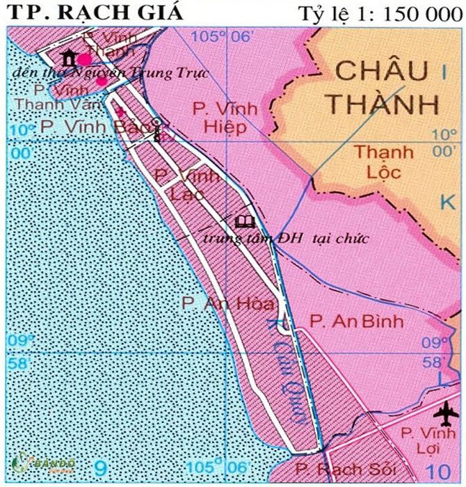 [Update] Bản đồ hành chính tỉnh Kiên Giang khổ lớn 12