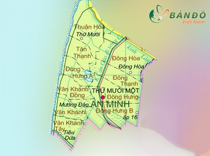 [Update] Bản đồ hành chính tỉnh Kiên Giang khổ lớn 15