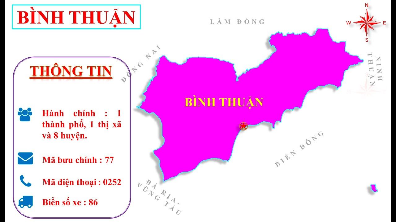 [Update] Bản đồ hành chính tỉnh Bình Thuận khổ lớn 23