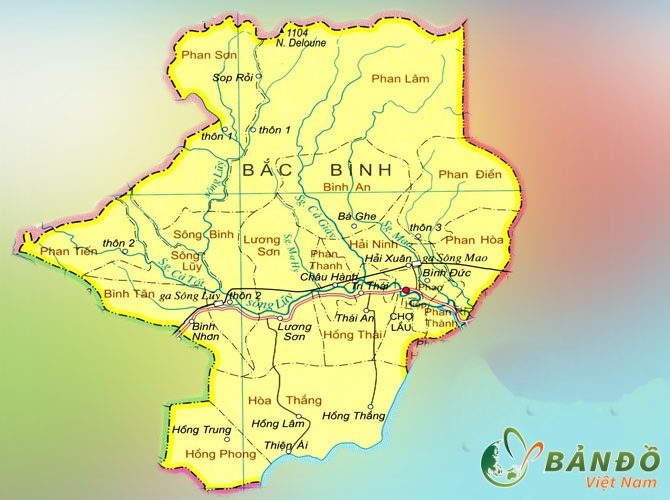 [Update] Bản đồ hành chính tỉnh Bình Thuận khổ lớn 10