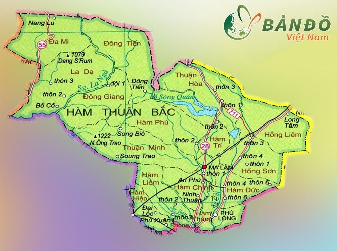 [Update] Bản đồ hành chính tỉnh Bình Thuận khổ lớn 11